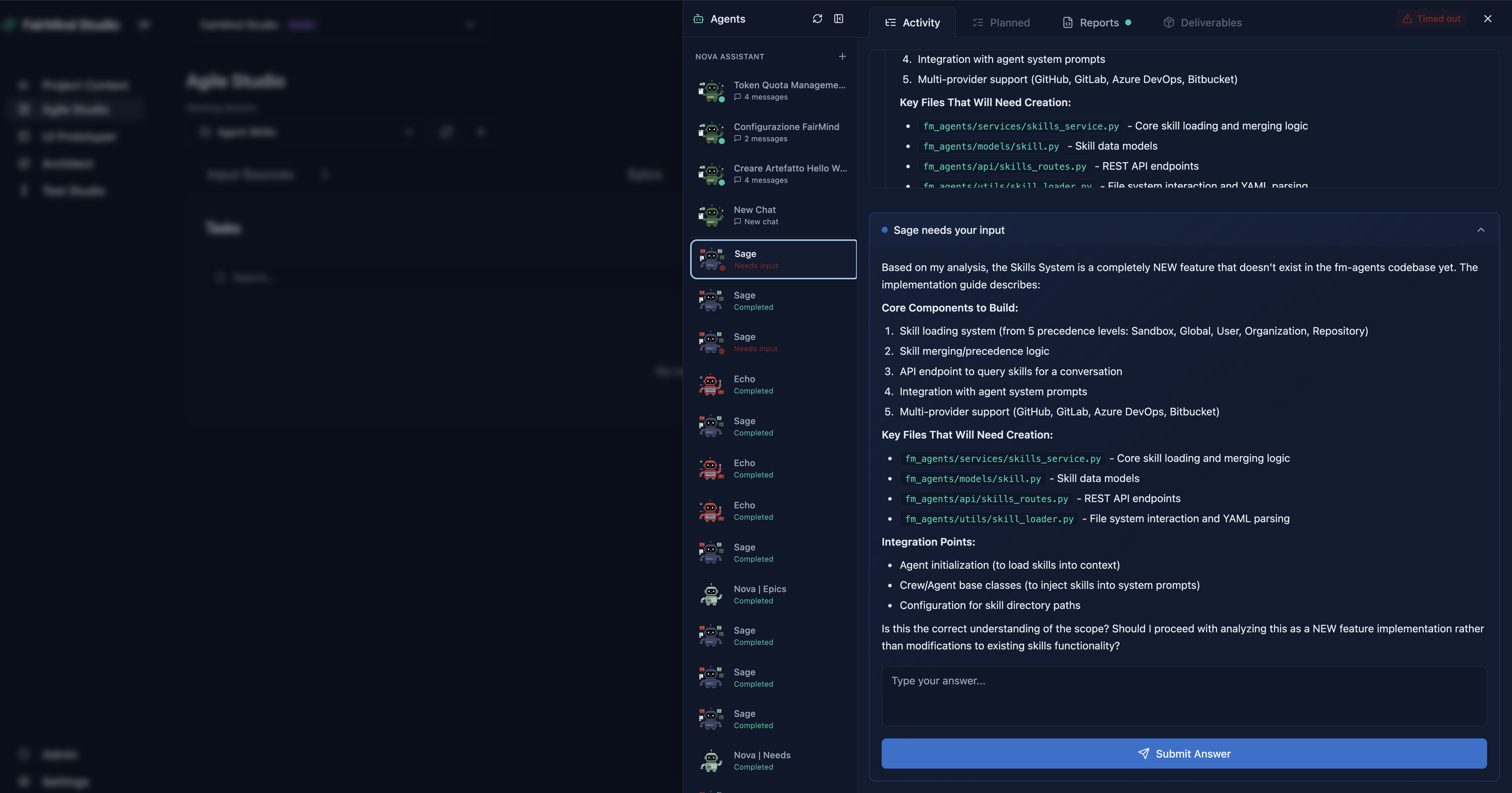 Human-agent feedback loop